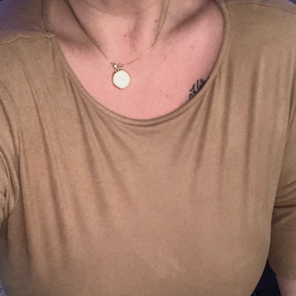 Women's Tan Asymmetrical Top - Picture 7 of 7